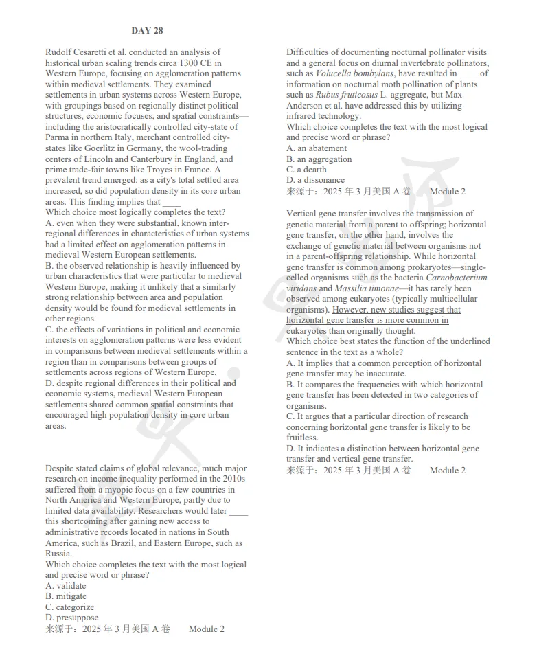 【SAT每日一练】2025真题练习 | 深度解析 视频串讲-Day 28 第2张