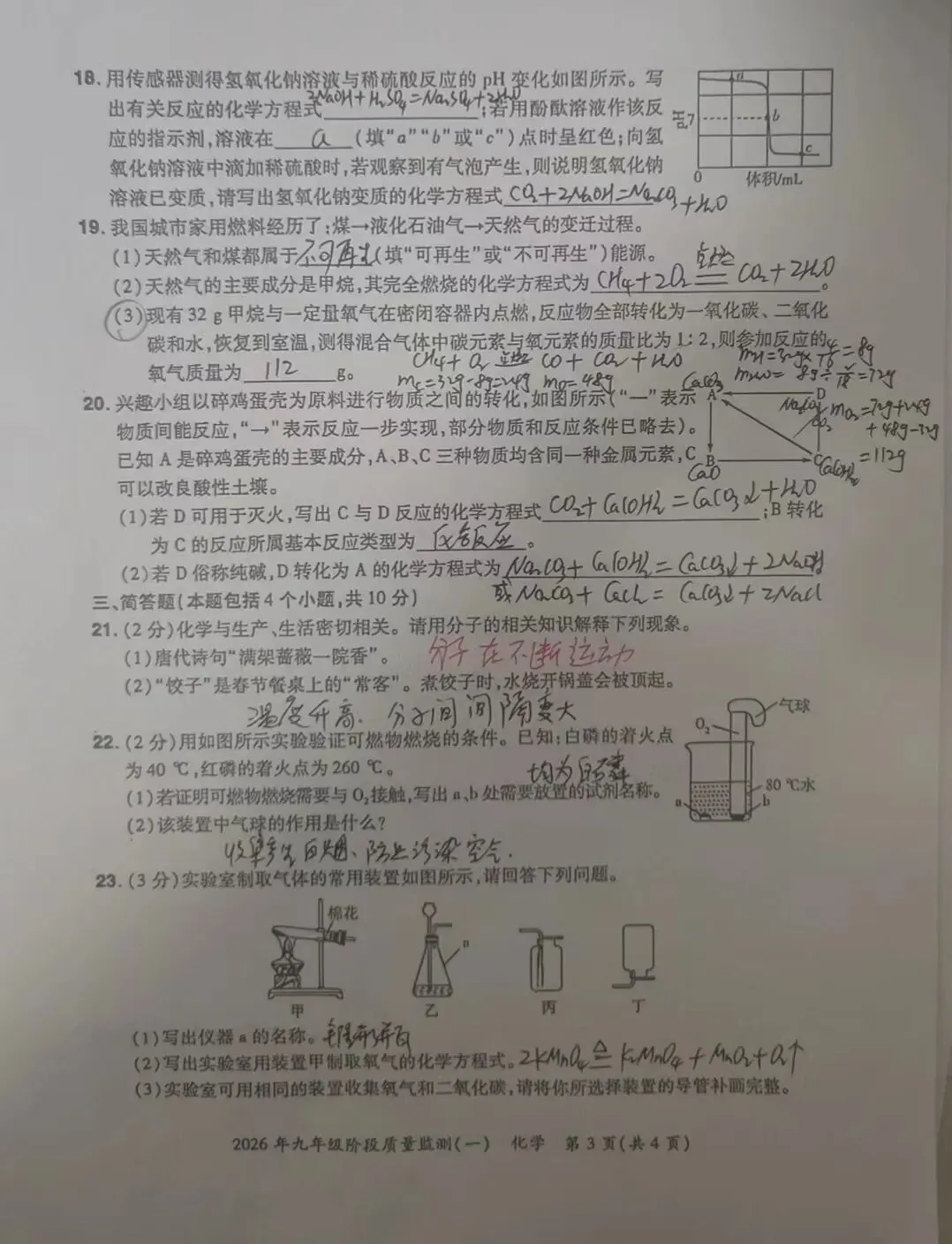 漯河实验中学&三中一模试卷&参考答案 第17张