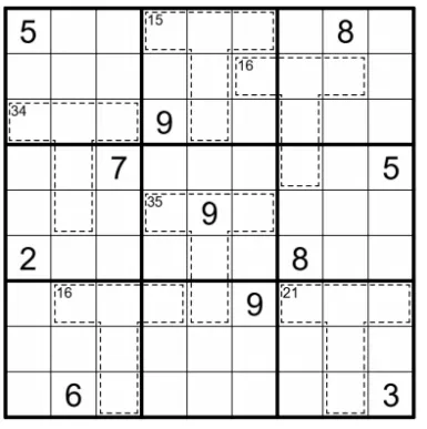 数独竞赛真题-杀手数独:2026年GP竞赛第二轮第10题(分值47) 第1张