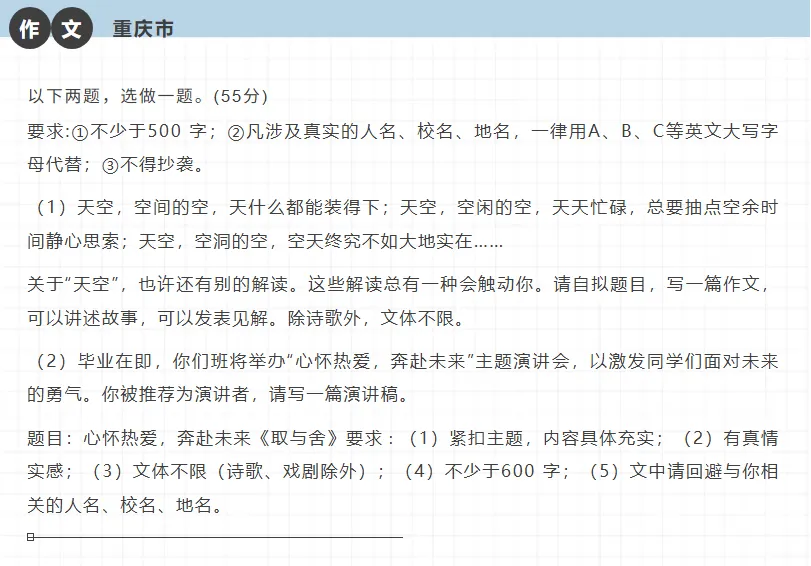 2025重庆市中考作文范文 第1张