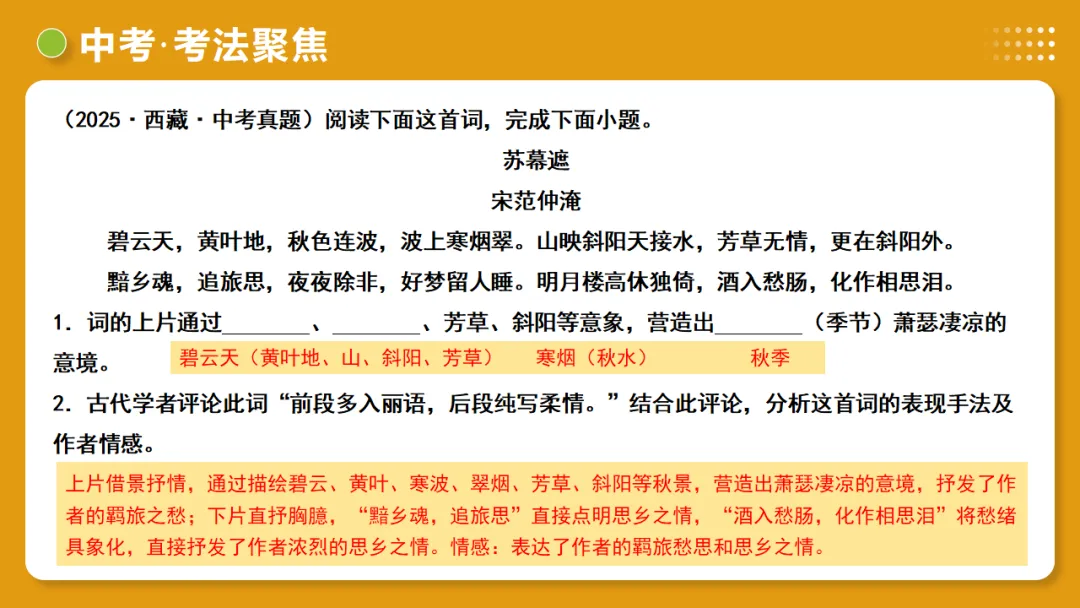 2026年中考复习古诗词阅读第2讲《表现手法》讲练测 第32张