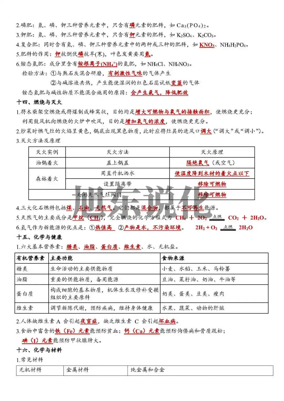 中考资料 | 初中化学考前必看基础知识 第8张