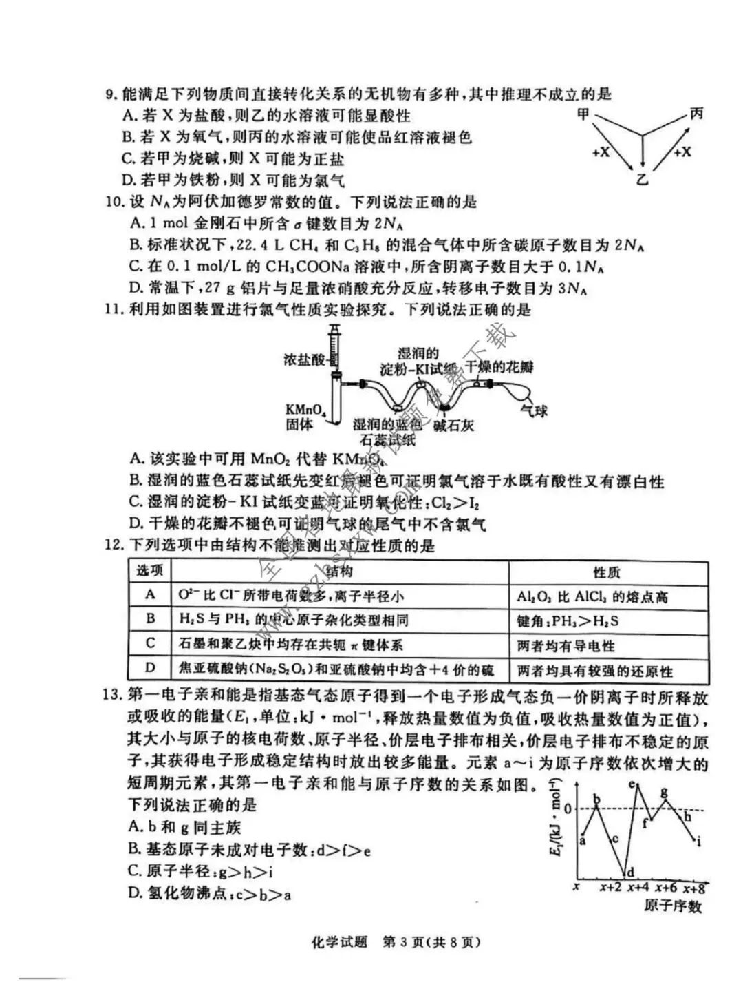 《高中试卷》广东省湛江市2026届高三上学期高考测试(一)化学(含答案) 第4张