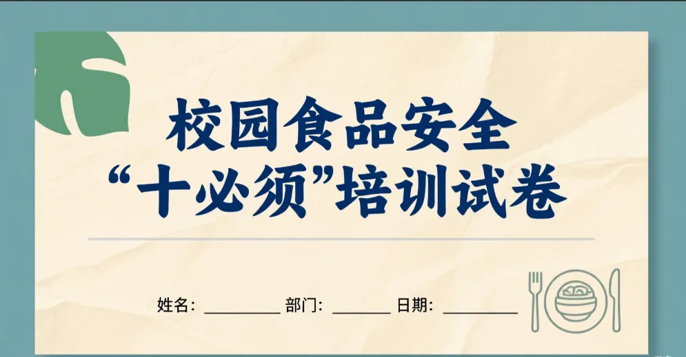 校园食品安全“十必须”培训试卷(内附答案):需要原文找我要 第1张