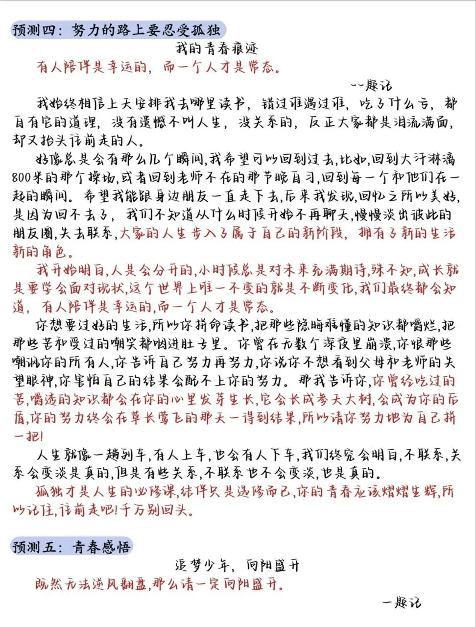 2026届中考作文预测 第4张