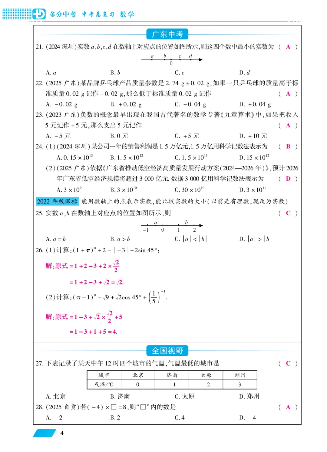 2026版多分中考总复习数学教师用书(共278页pdf版) 第13张