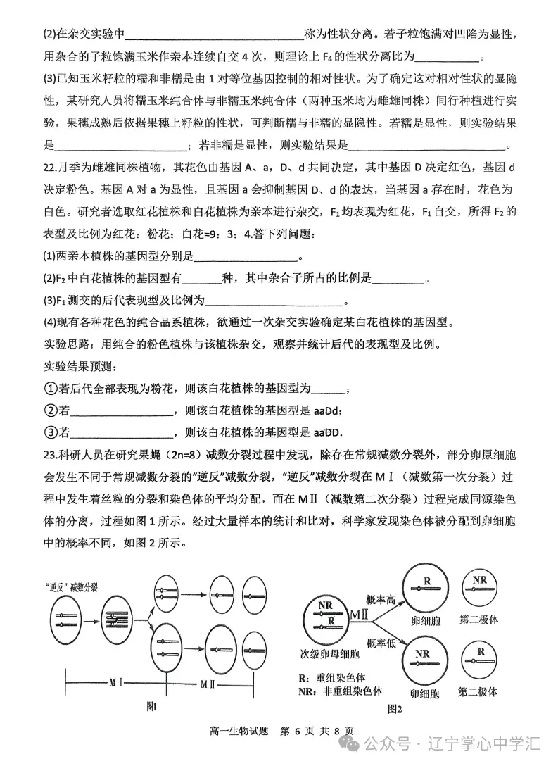 2025年4月锦州高一月考试卷+答案 第120张