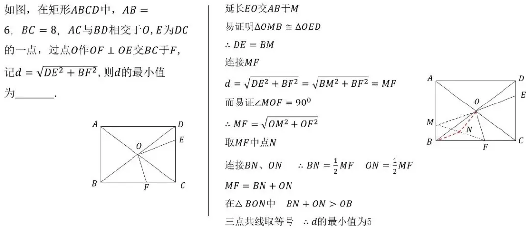 中考数学动点最值问题模型和例题详解 第22张