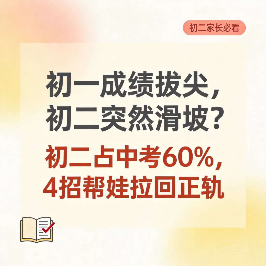 初一成绩拔尖,初二突然滑坡?初二占中考60%,4招帮娃拉回正轨! 第3张