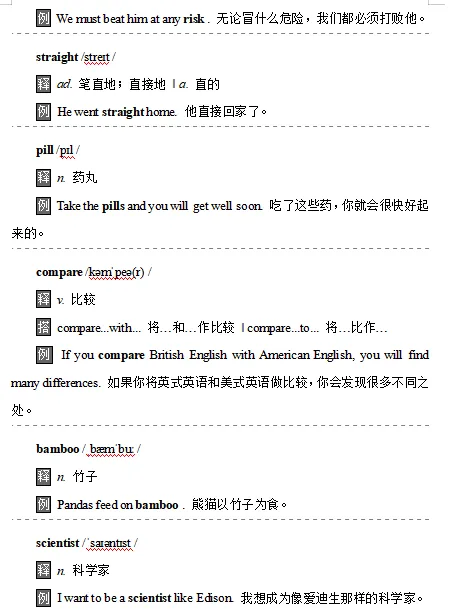 2026中考英语总复习核心词汇识记手册,打印一份吃透了,保证孩子基础不扣分! 第6张