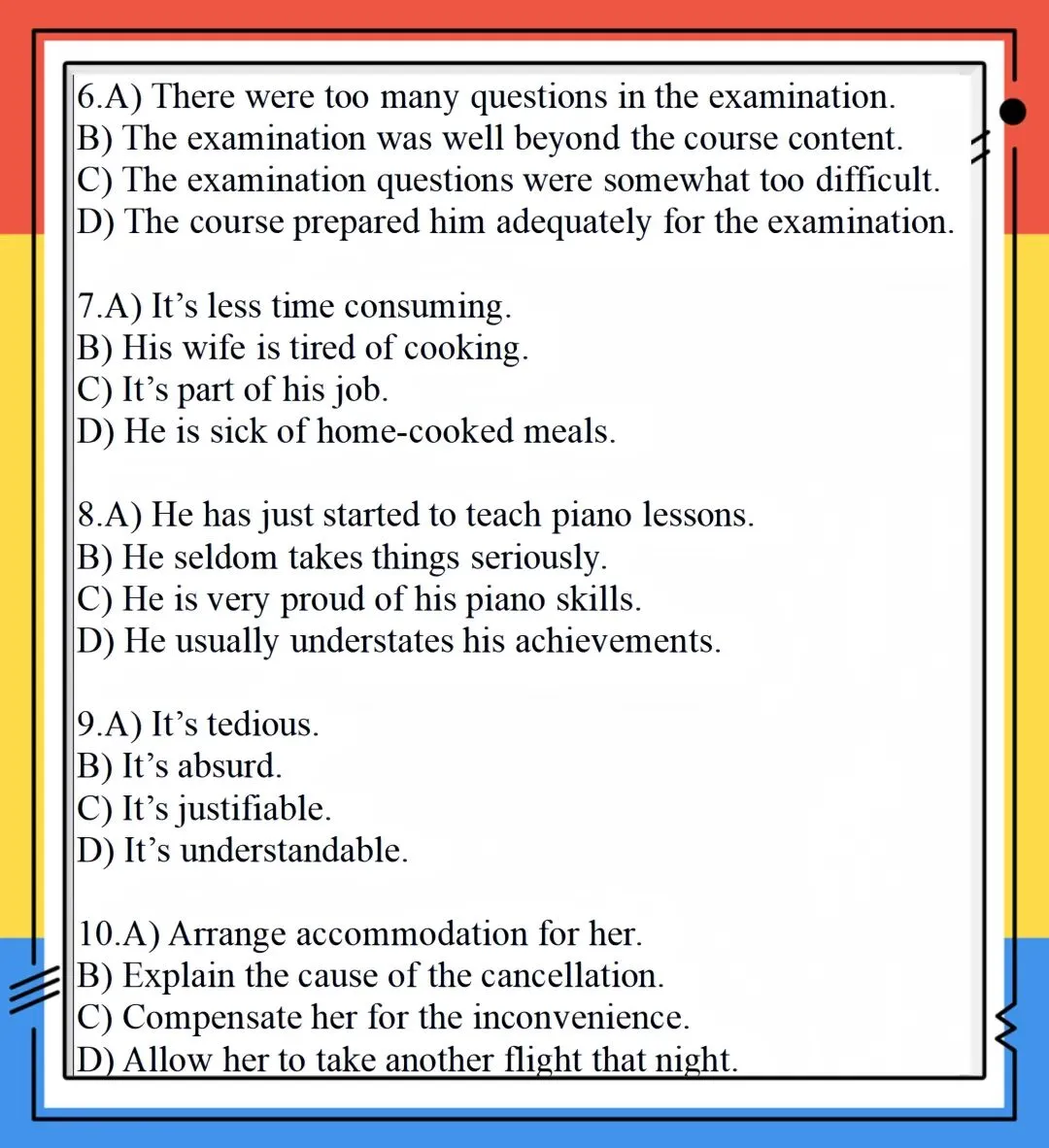 大学英语六级听力真题精讲:经典短对话复盘与解析 第4张