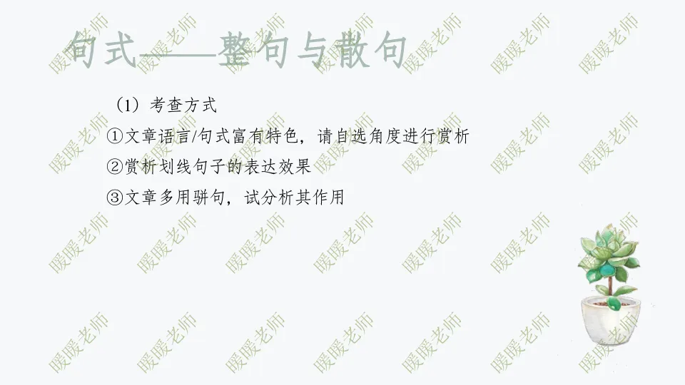 中考复习——记叙文题型与技巧-赏析类(句式) 课件89页 第19张
