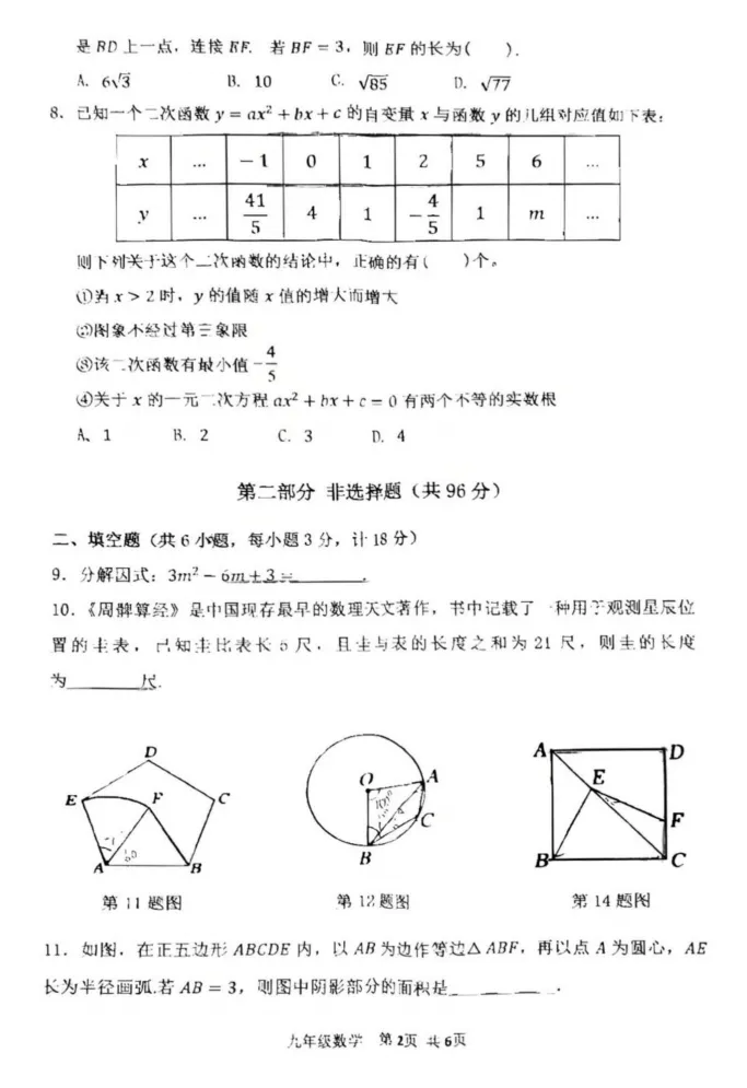 金台区2026年初三一模考试数学英语试卷真题 第2张