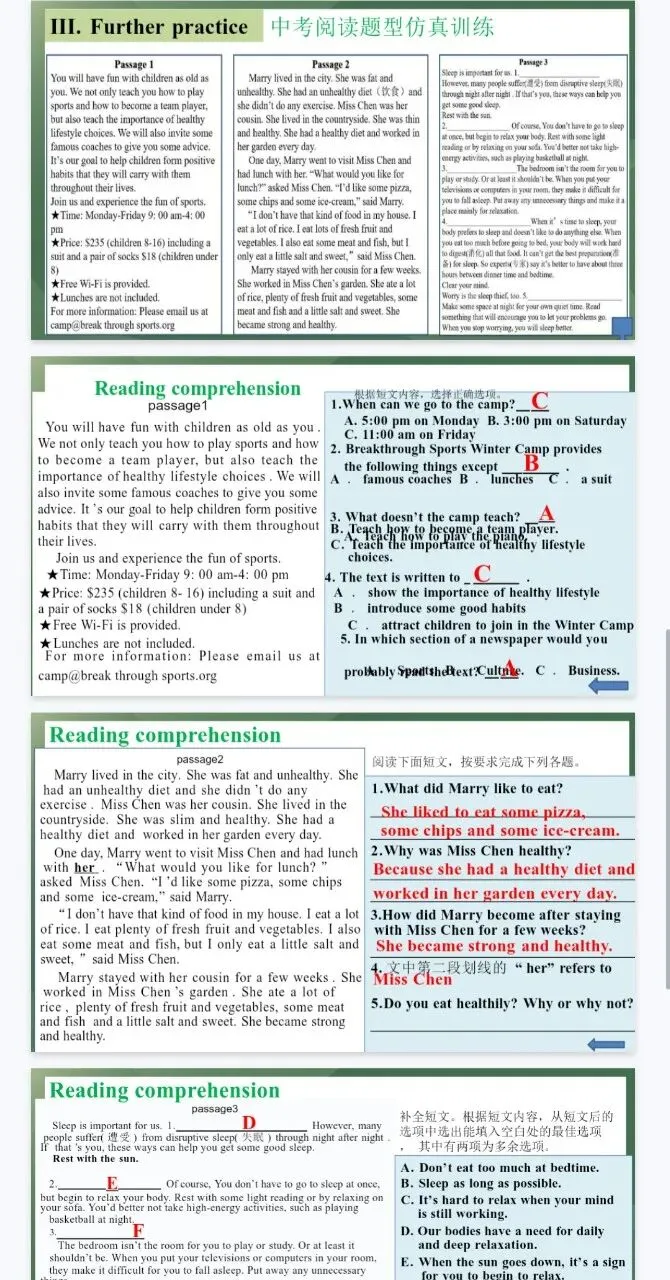 中考英语总复习优质课——阅读理解专项训练 第3张