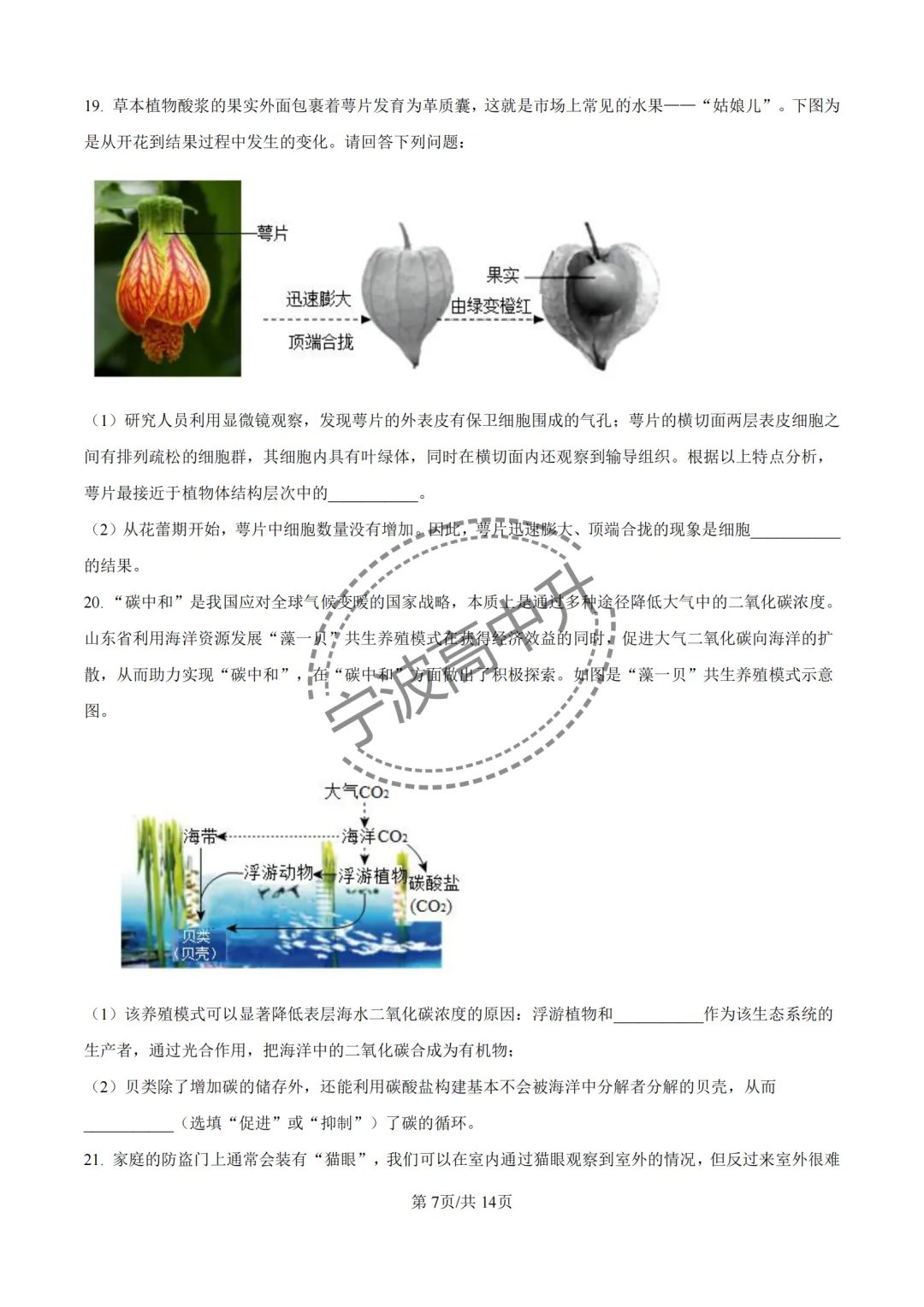 【宁波中考】分享25年宁波各校强基科学试卷合集~一起刷起来吧! 第22张