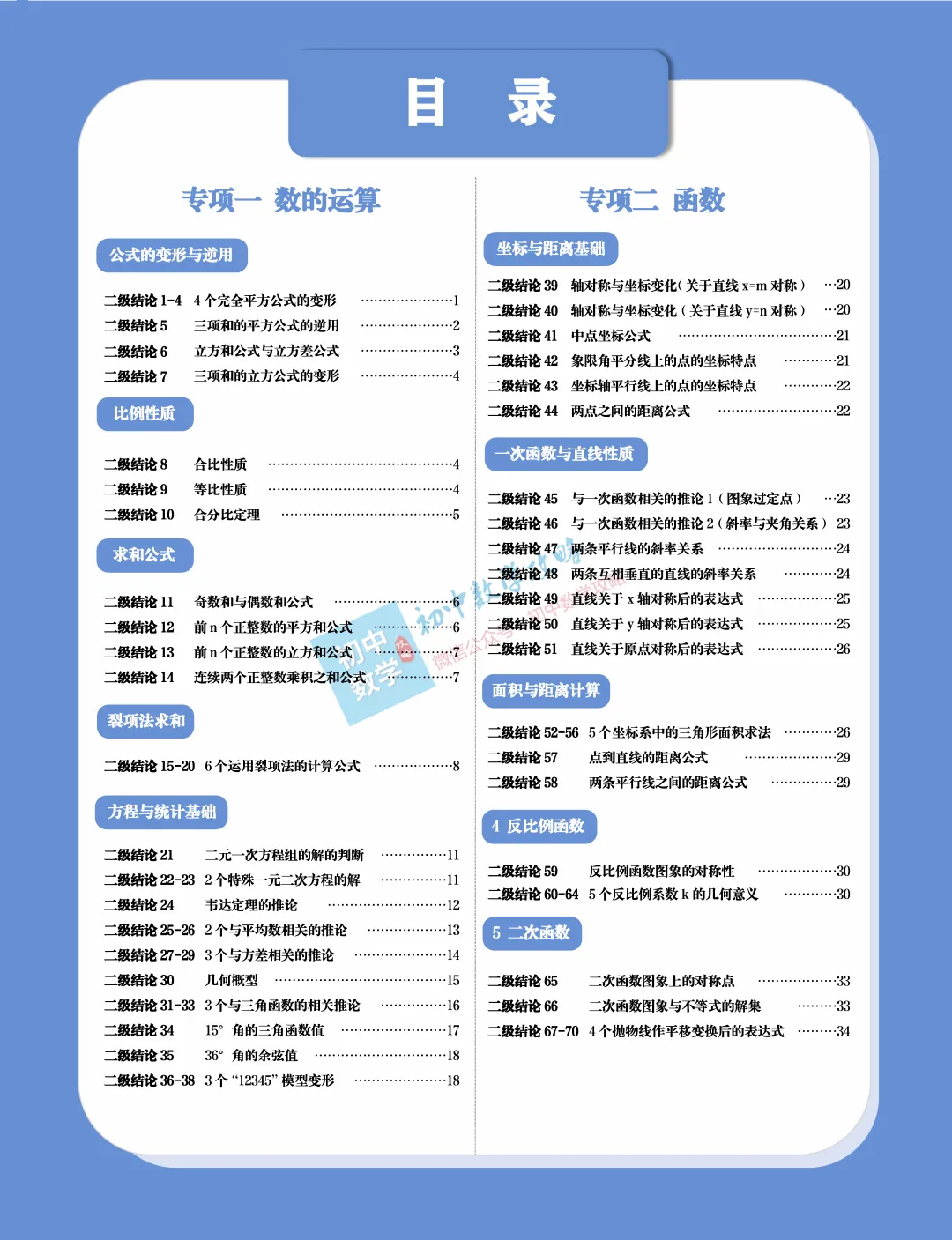中考数学常用二级结论汇编,掌握后解题快又准! 第1张