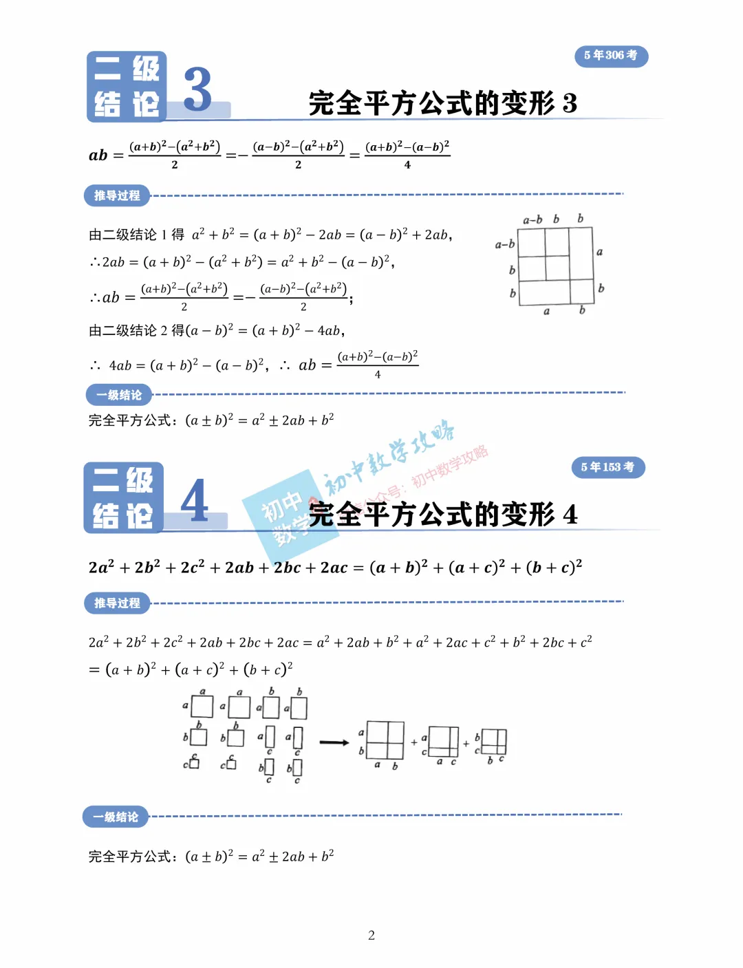 中考数学常用二级结论汇编,掌握后解题快又准! 第4张