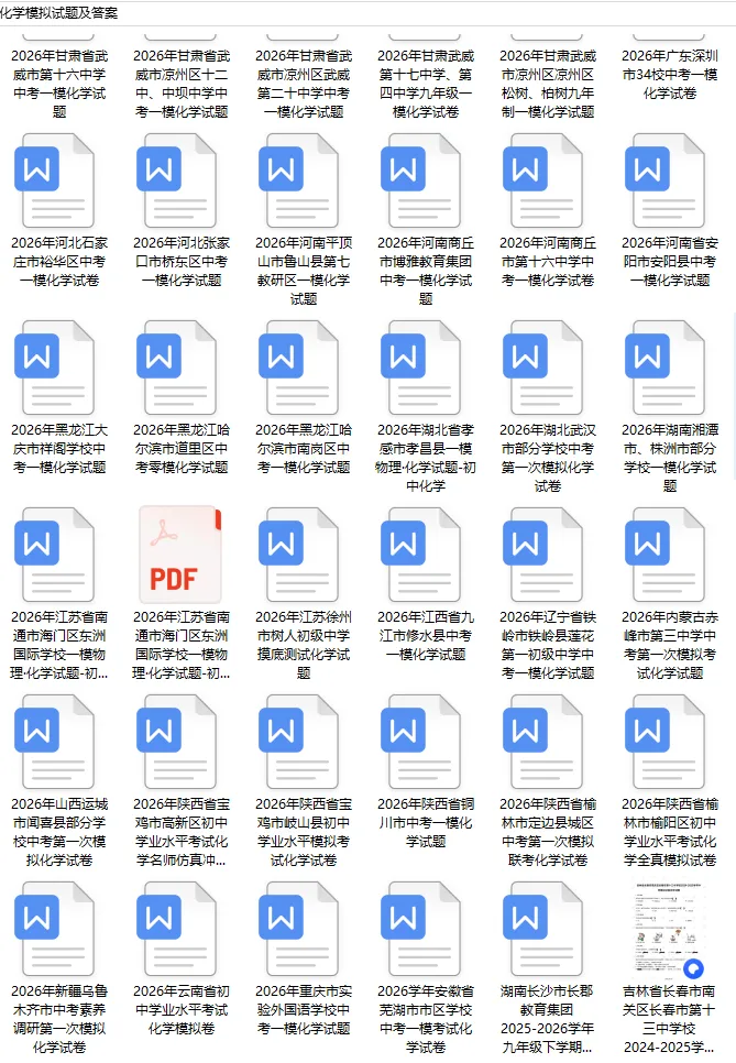 中考化学模拟试题及答案 第1张