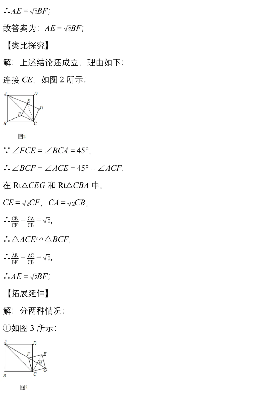 中考||数学模拟卷几何探究类压轴题精编20例(附打印版) 第35张