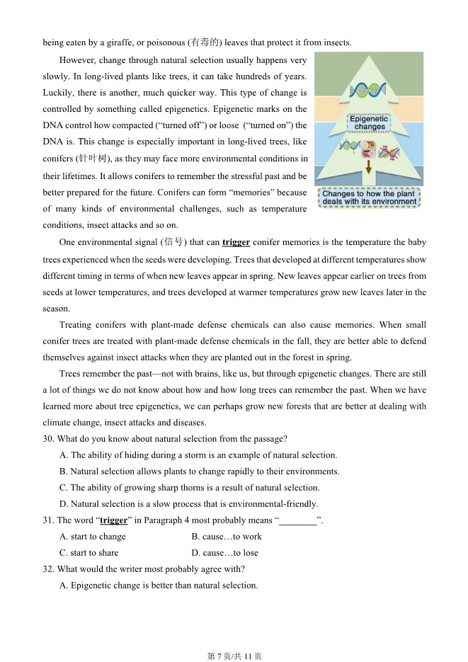 2025年北京大兴初三上册期末英语试卷及答案(有答案)【可下载】 第7张