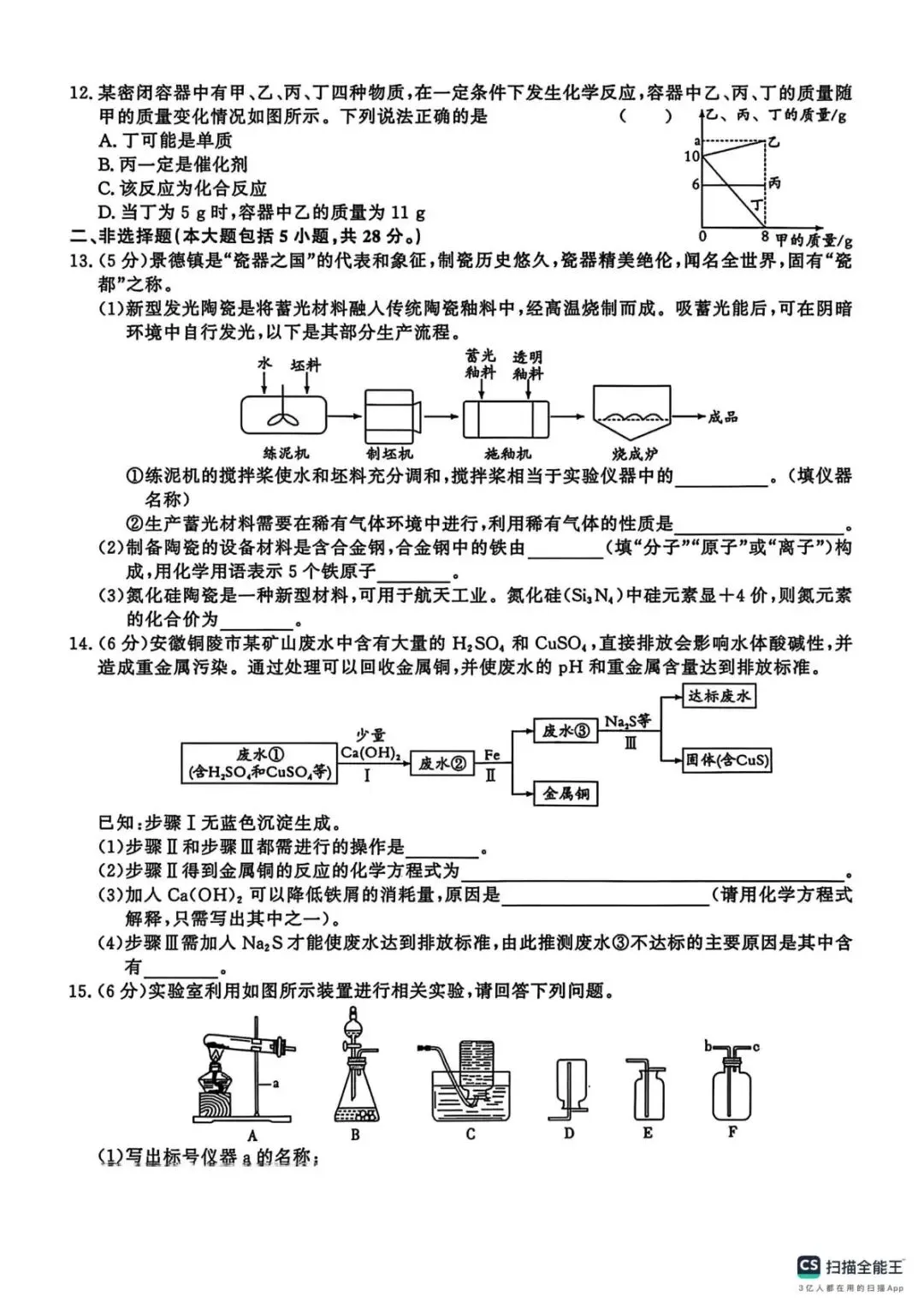 2026年中考模拟考试化学试题1 第3张