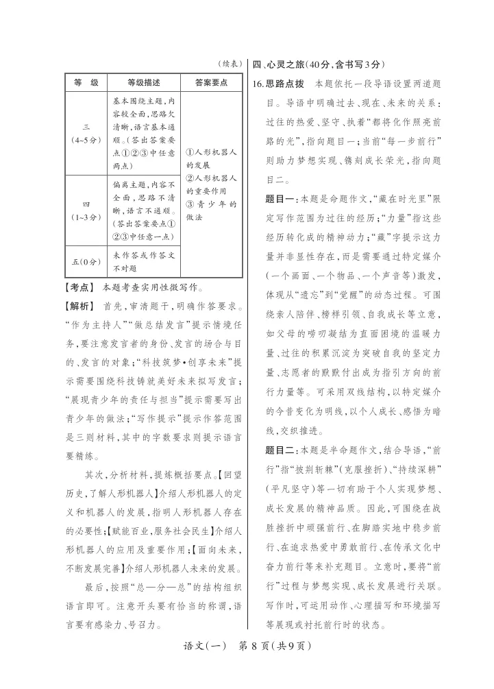 2026晋一学业水平测试(一)语文试卷及答案 第17张