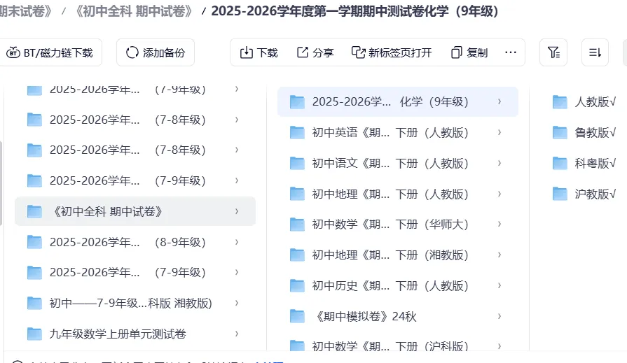 2026春初中数学《期中试卷》7-9下册(人教版) 第2张