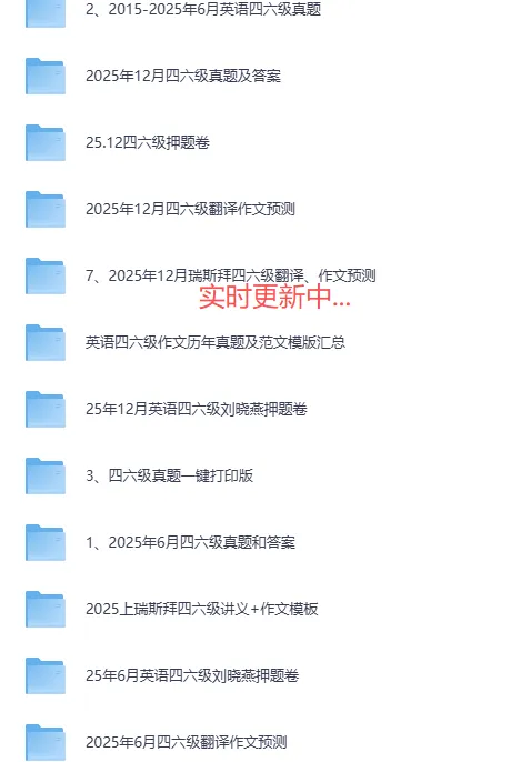 大学英语四级六级历年真题完整版 (2015-2025) 含25年12月原卷 + 音频 答案解析 第2张
