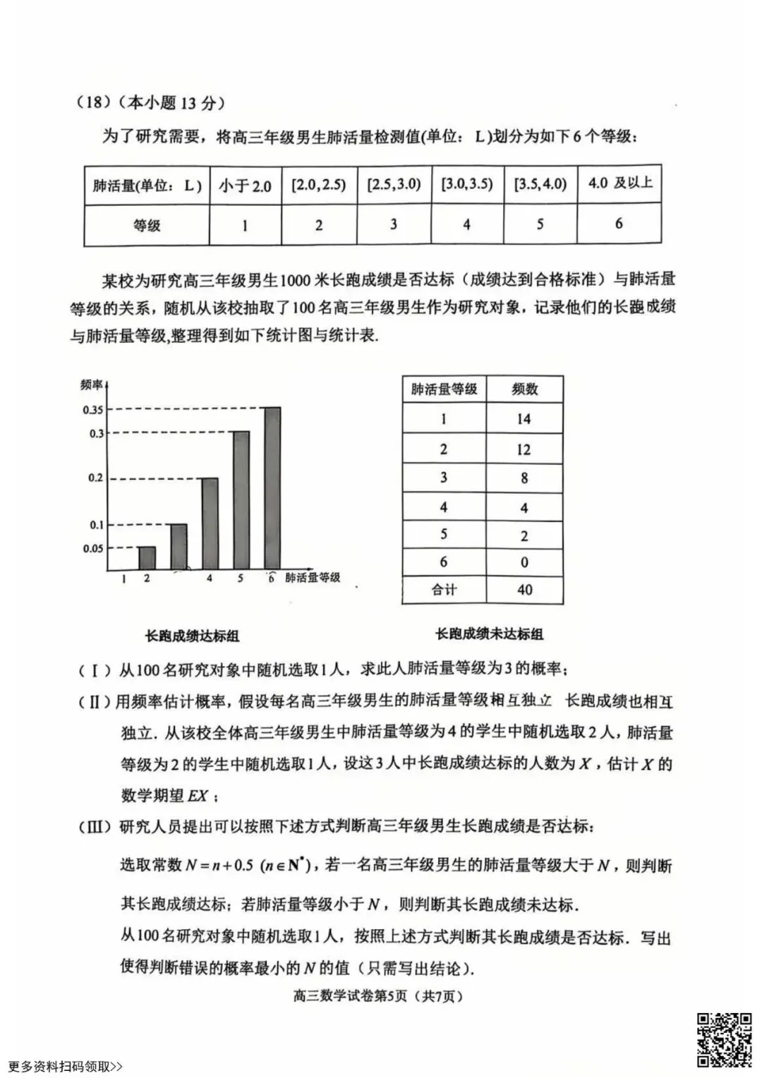 2026北京石景山高三一模数学试卷(含答案) 第5张