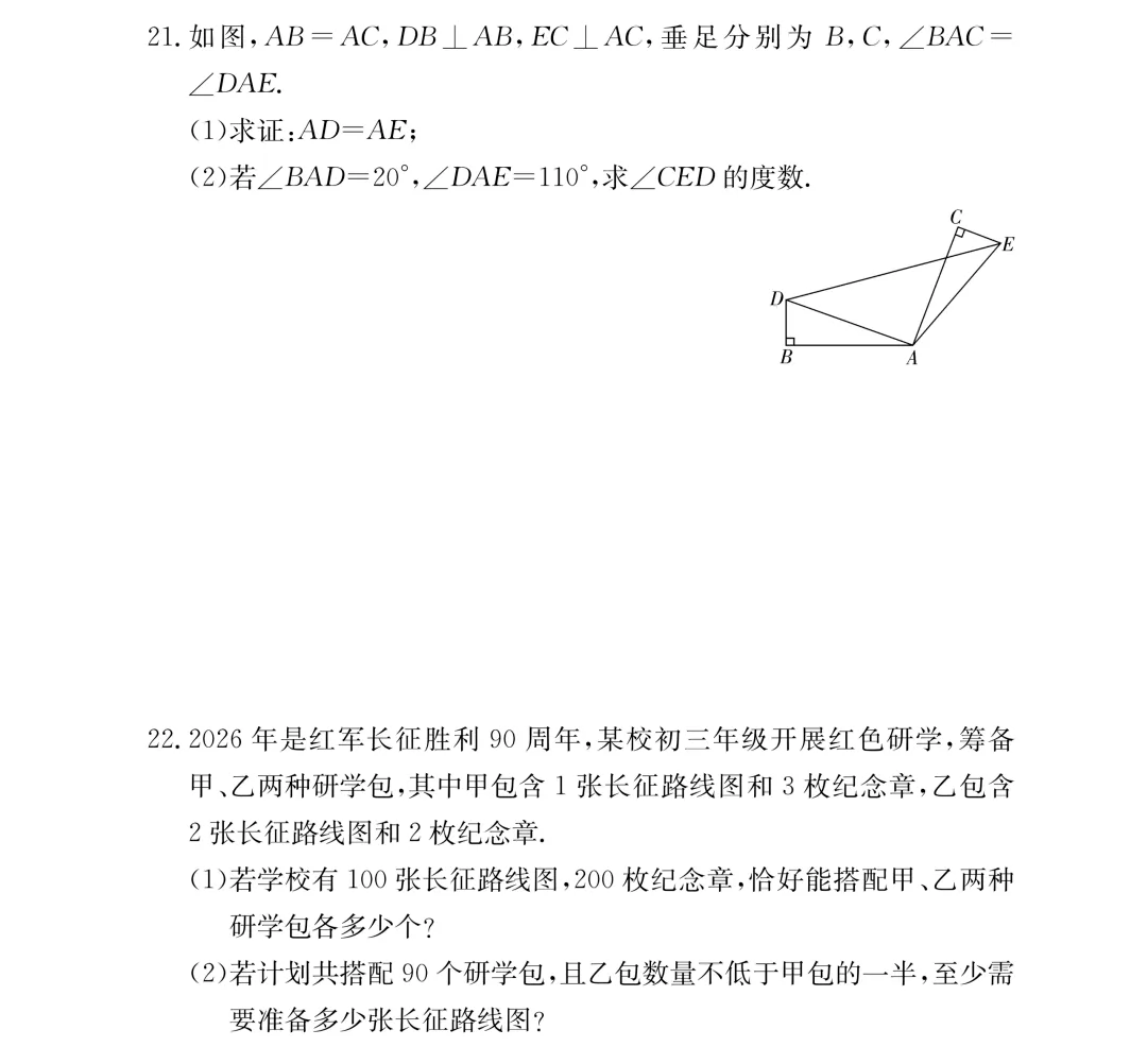 中考冲刺必备!附中集团初三一模全科试卷及答案~ 第21张