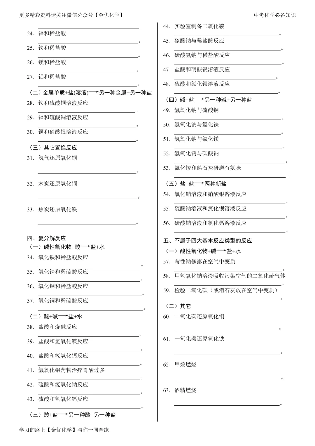 【中考必备】中考化学13大类常考知识点归纳(电子版可打印) 第2张