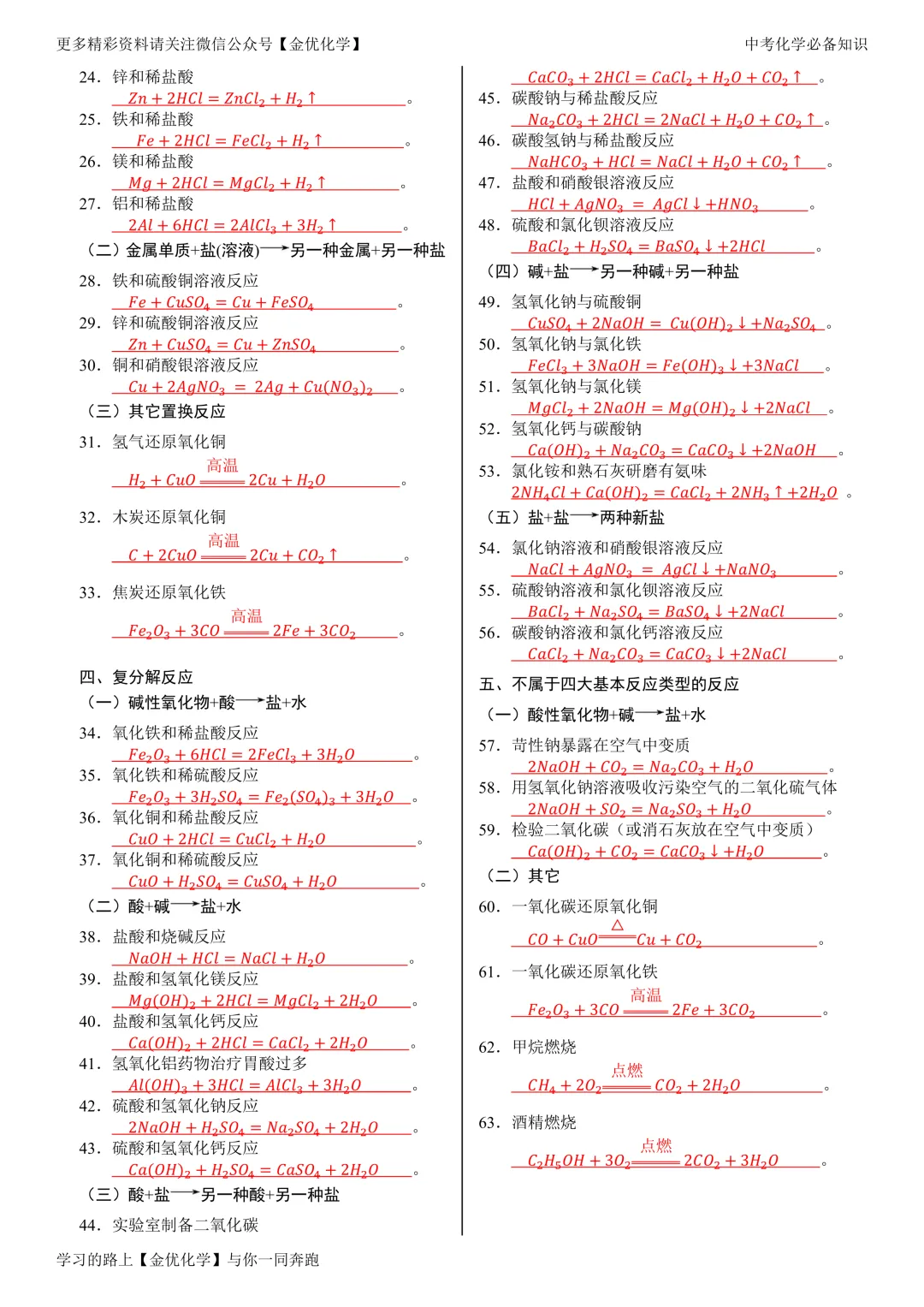 【中考必备】中考化学13大类常考知识点归纳(电子版可打印) 第4张