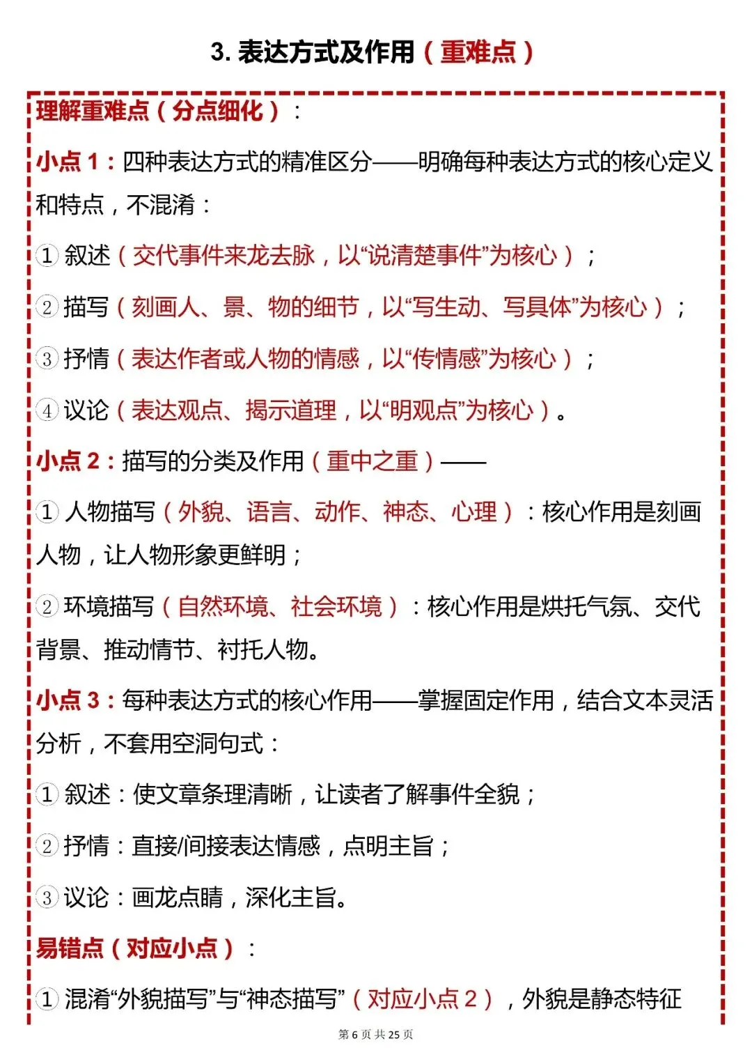 中考语文必背【初中语文记叙文 + 散文核心(含重难点 易错点 例题)】,快收藏 第6张