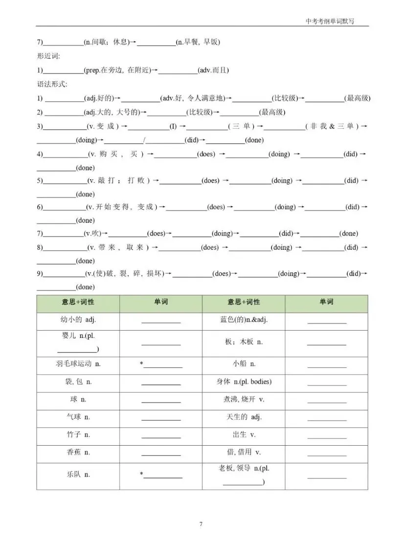 2026中考英语考纲词汇及短语基础过关 第6张