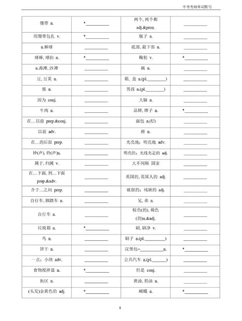 2026中考英语考纲词汇及短语基础过关 第7张