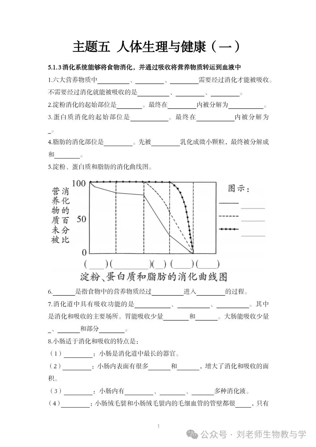 最新初中生物中考知识清单7个主题 答案划线版+挖空版 共20个word文档 主题五 人体生理与健康(1)消化系统 第7张 最新初中生物中考知识清单7个主题 答案划线版+挖空版 共20个word文档 主题五 人体生理与健康(1)消化系统 第7张