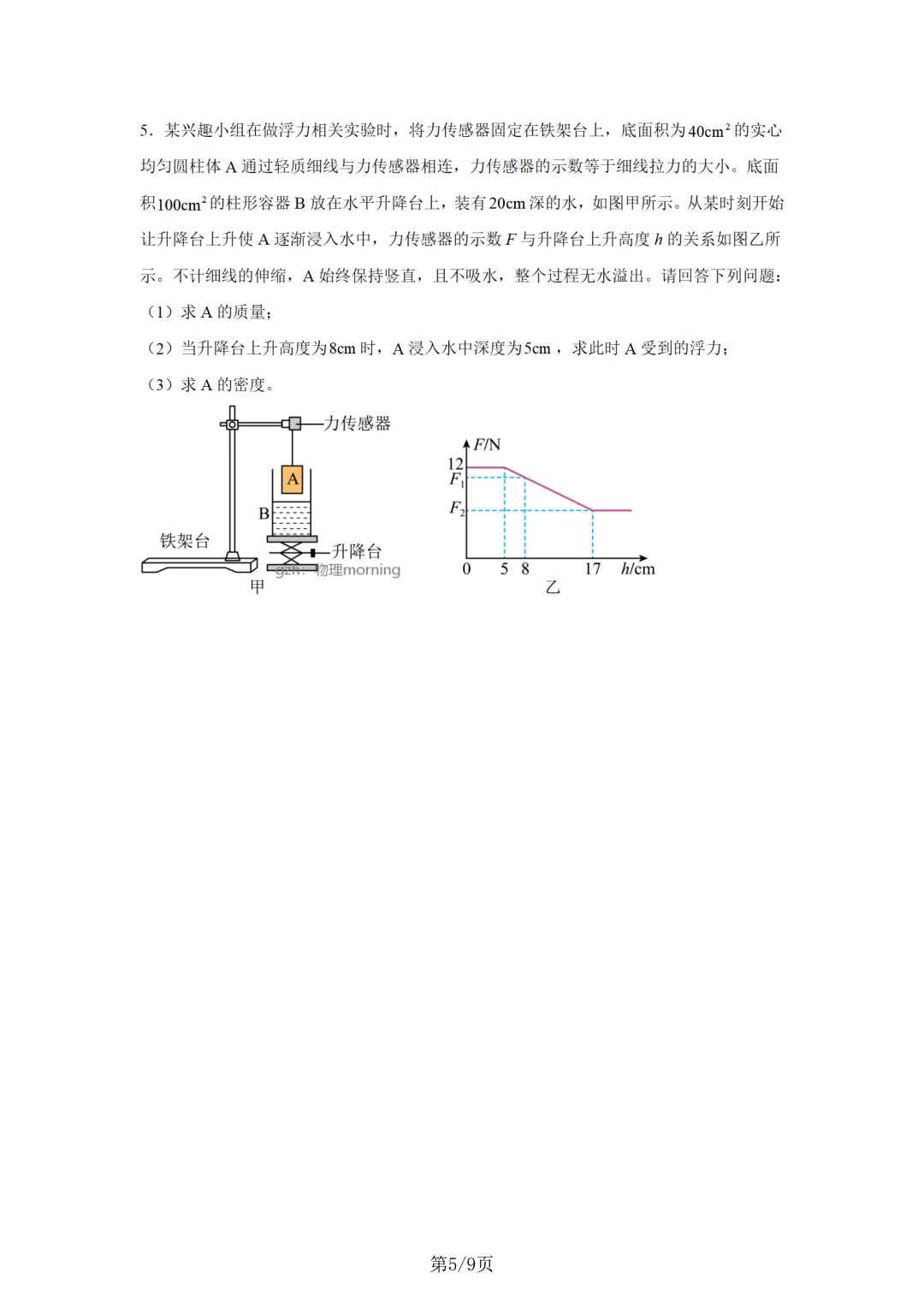 上海物理中考复习|力与浮力综合题 第5张 上海物理中考复习|力与浮力综合题 第5张
