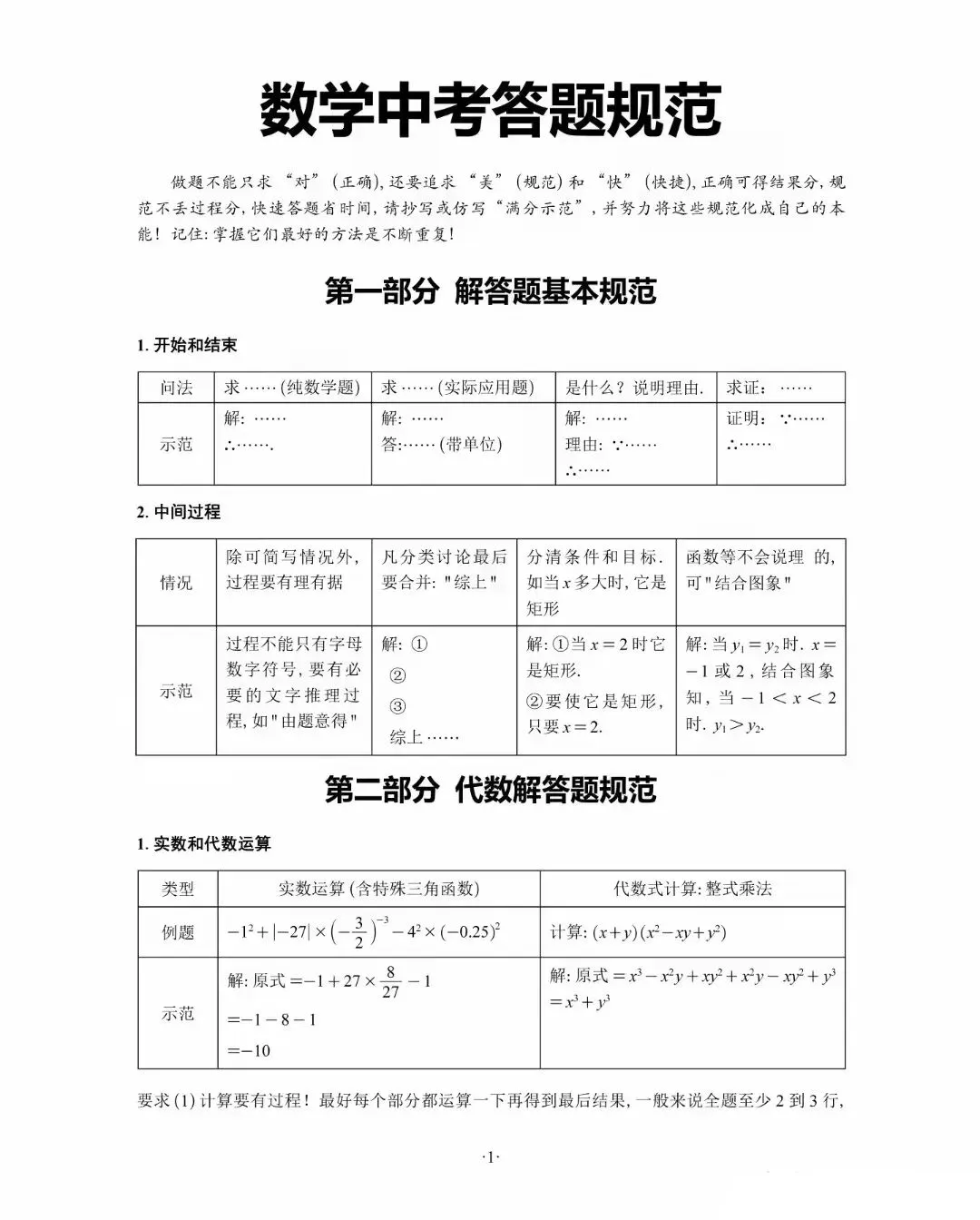 别让不规范“偷”走你的分——中考数学答题规范 第1张