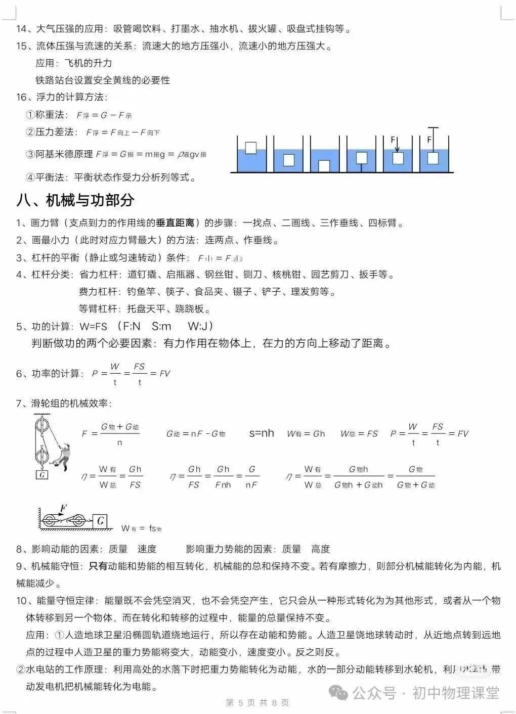 【中考专题】初中物理知识点汇总 第5张