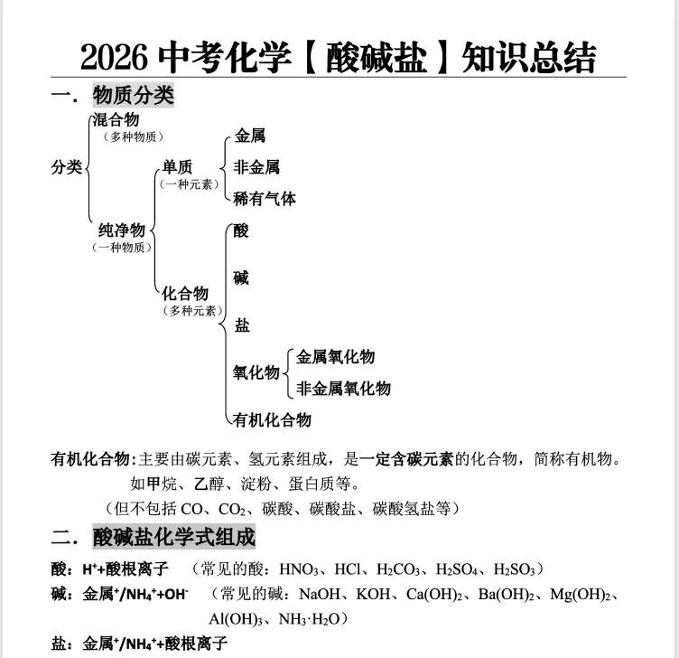 2026中考化学酸碱盐知识总结 第4张