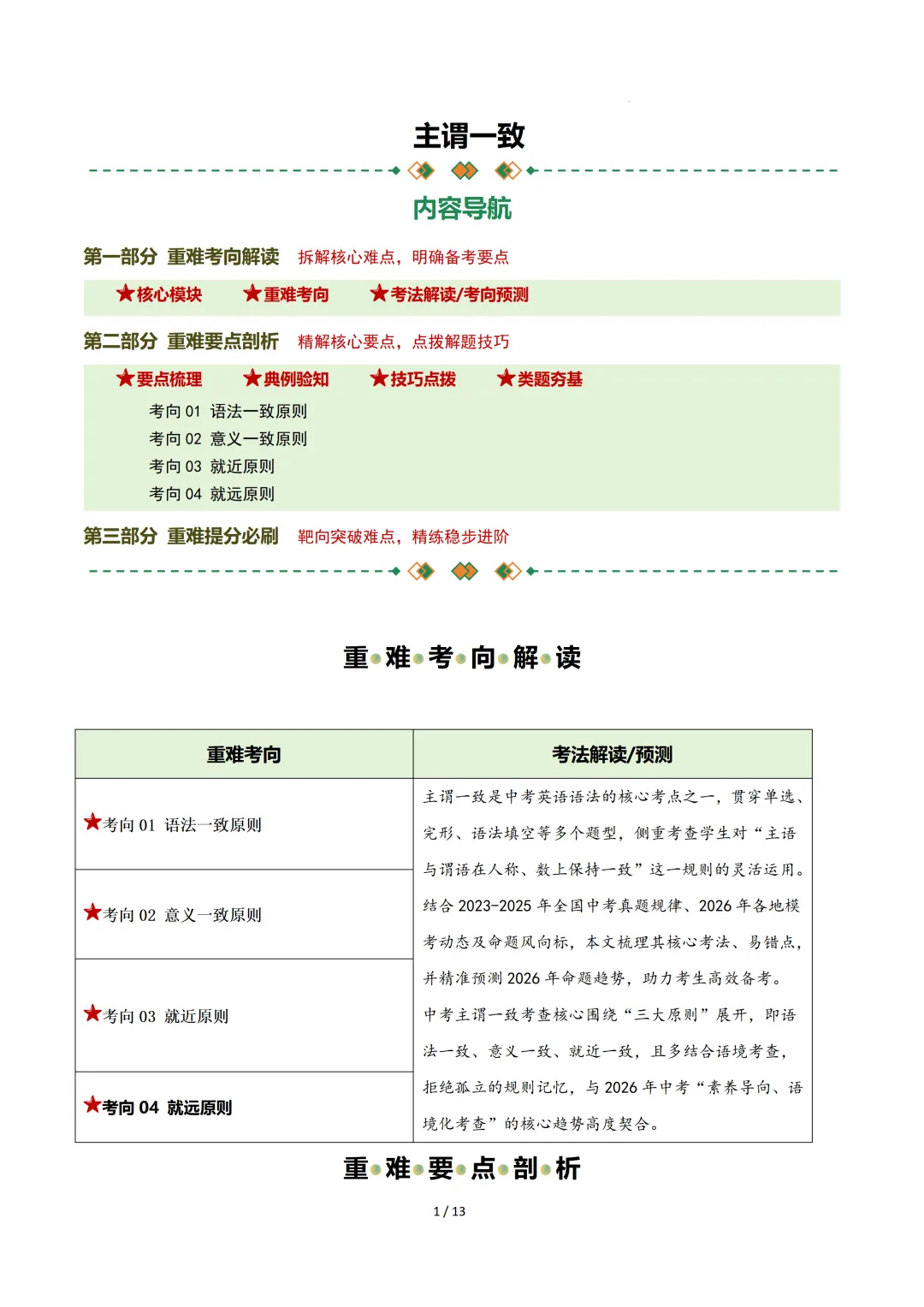 主谓一致(重难点专项练习)— 2026中考英语二轮复习 第3张