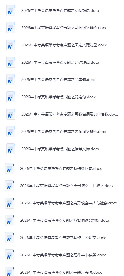 2026年《中考英语常考考点专题word+复习课件PPT》 第1张