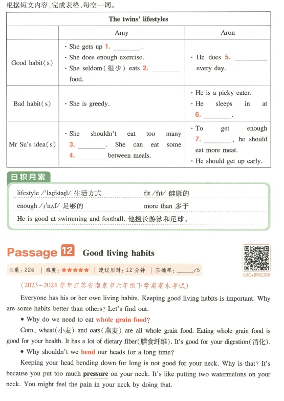 六年级阅读真题80篇 第32张