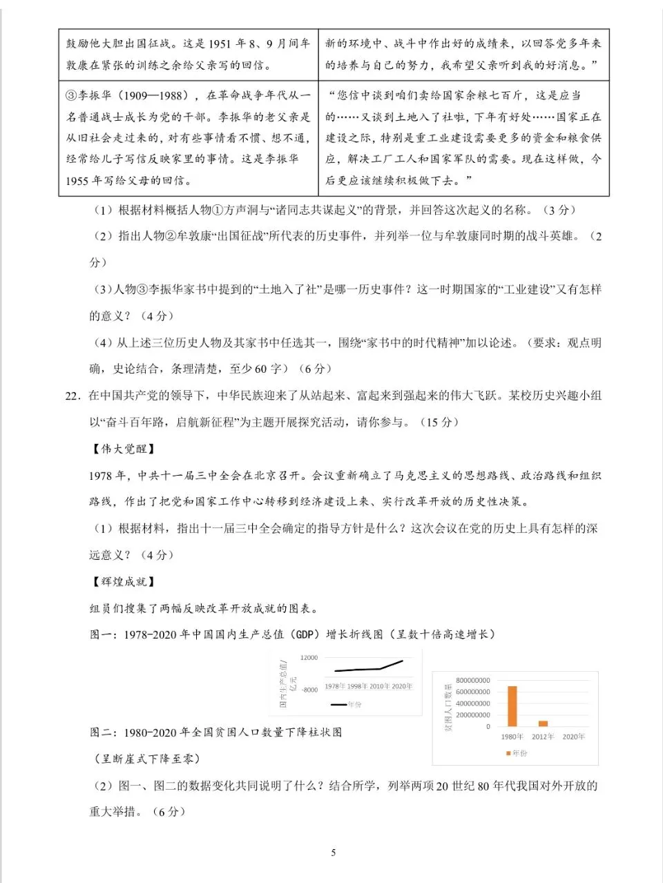 【一轮复习】中国现代史模拟试卷01 第5张
