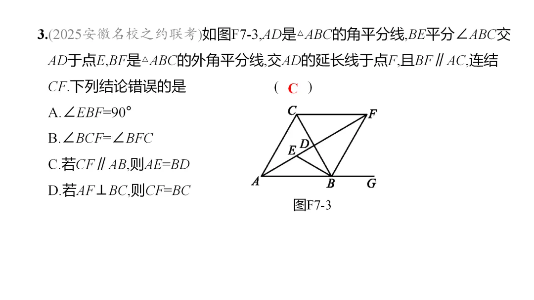2026中考思想方法专题(七)角平分线训练 第6张