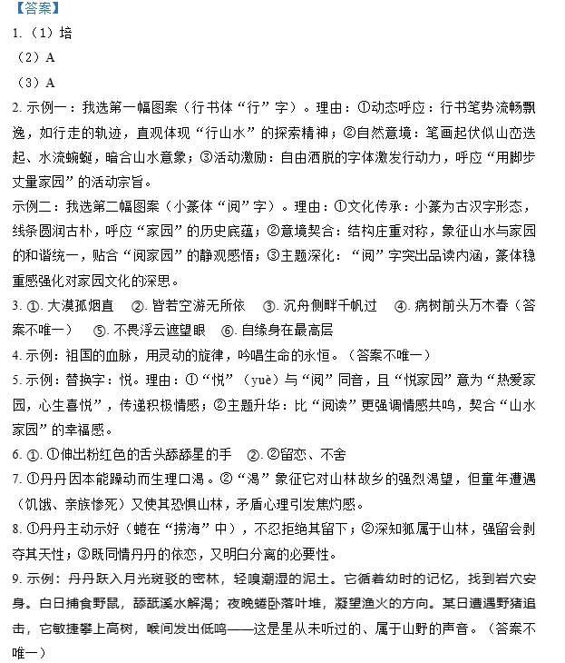 【优质真题】2025浙江语文中考真题带答案 第6张