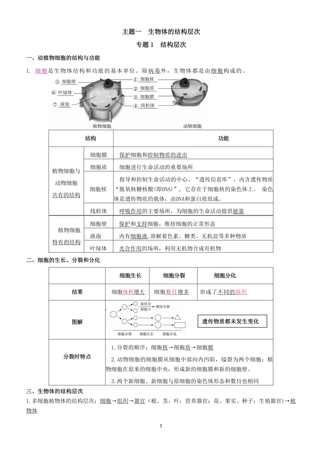 2026生物小中考复习提纲 第1张