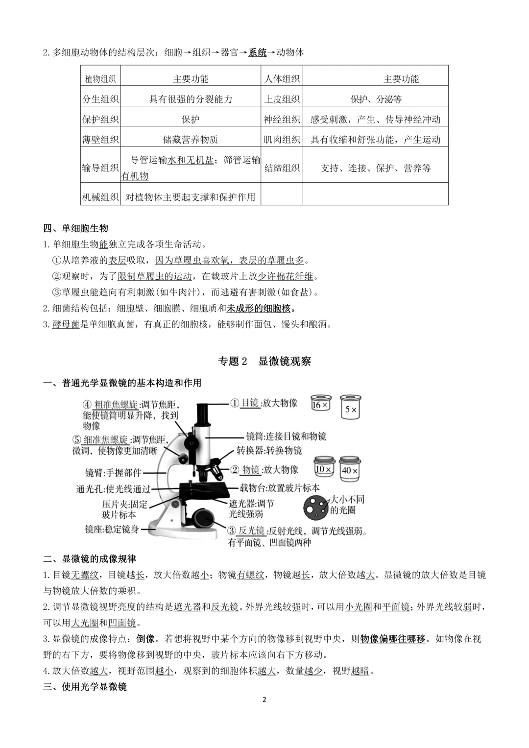 2026生物小中考复习提纲 第2张