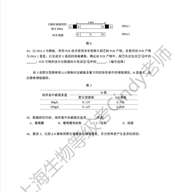 2025年上海市高中生物等级考真题及答案 第11张