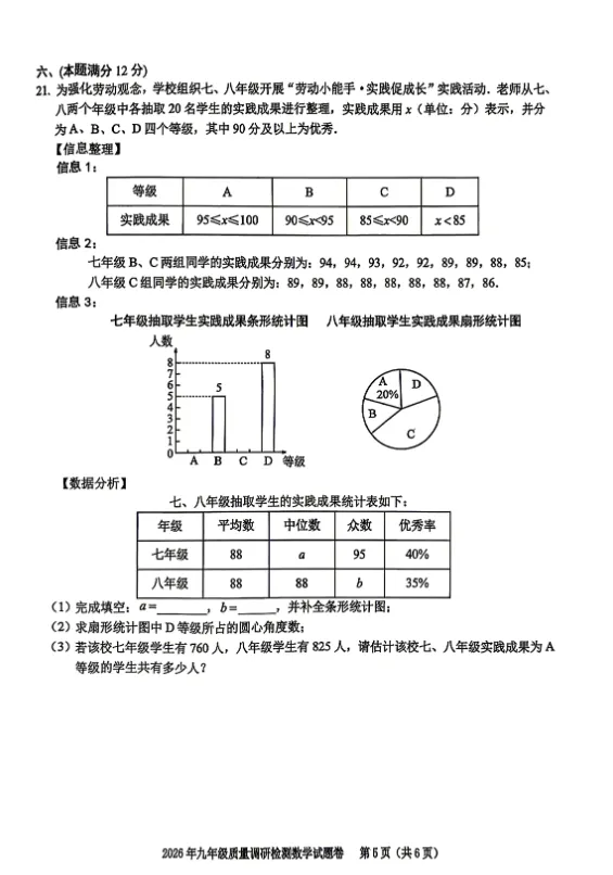 【最新真题及答案解析】蜀山区2026九年级一模试卷 第7张